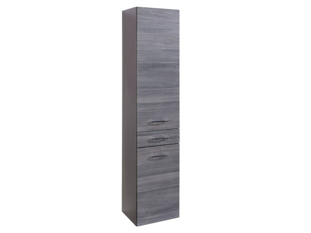 Seitenschrank >Graphit< in Dekor Eiche rauchsilber aus MDF - 40x180x35cm (BxHxT)