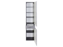 Seitenschrank >Graphit< in Dekor Eiche rauchsilber aus MDF - 40x180x35cm (BxHxT)