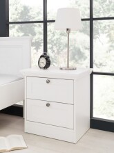 Nachttisch >Landsted< in Weiß - 50x50x35cm...